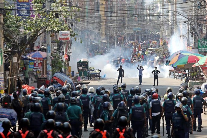 Protestas de los trabajadores en Daca, Bangladesh, en una imagen de archivo.