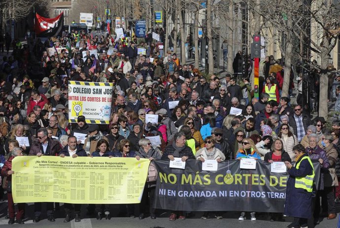 Imagen de archivo de una manifestación contra los cortes de luz