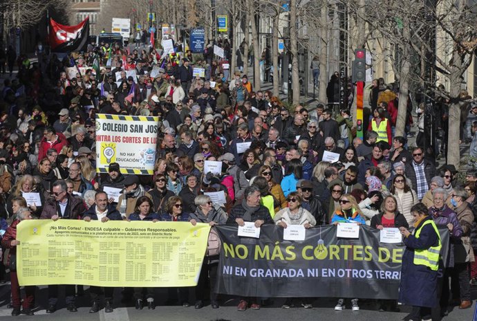 Imagen de archivo de una manifestación contra los cortes de luz