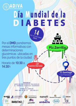 Cartel difundido por ADIVA sobre las mesas informativas organizadas para el martes 14 de noviembre