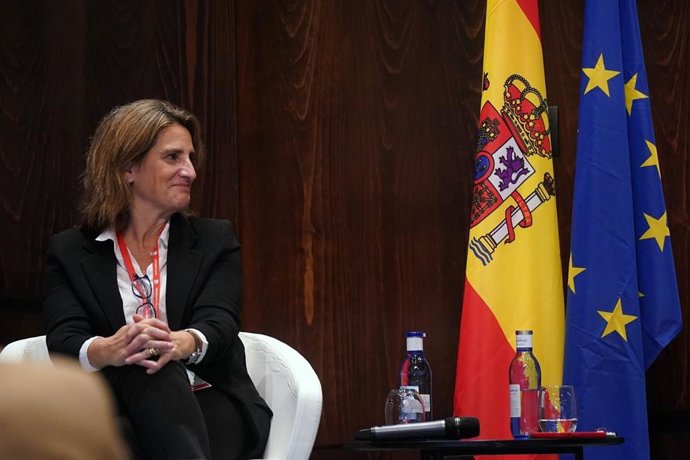 La vicepresidenta tercera del Gobierno y ministra para la Transición Ecológica y el Reto Demográfico en funciones, Teresa Ribera, este viernes en Málaga.