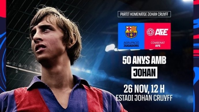 Veteranos de Bara y AFE homenajearán a Johan Cruyff en un amistoso en 'su' estadio el 26 de noviembre