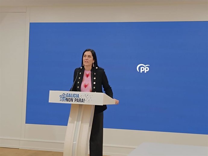 La secretaria xeral del PPdeG, Paula Prado, en rueda de prensa