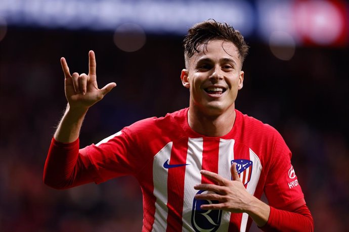 Rodrigo Riquelme of Atletico de Madrid celebrates a goal during the Spanish League, LaLiga EA Sports, football match played between Atletico de Madrid and Deportivo Alaves at Civitas Motropolitano stadium on October 29, 2023, in Madrid, Spain.