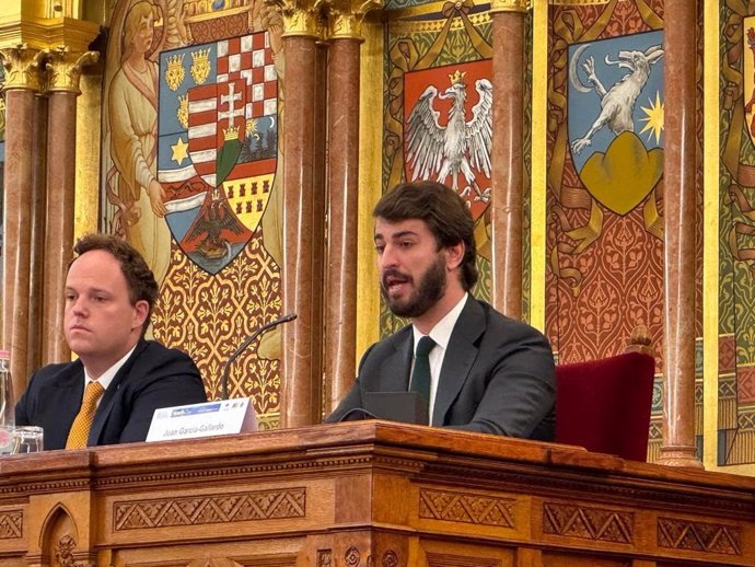 Gallardo, durante su intervención en el Parlamento de Hungría.