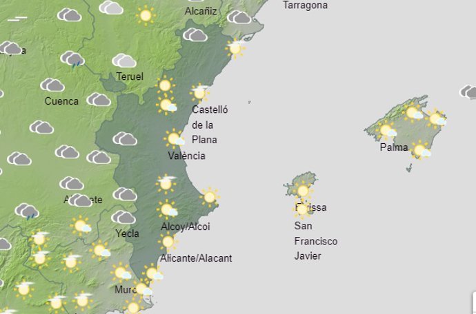 Predicción del tiempo para este sábado 11 de noviembre en la Comunitat Valenciana