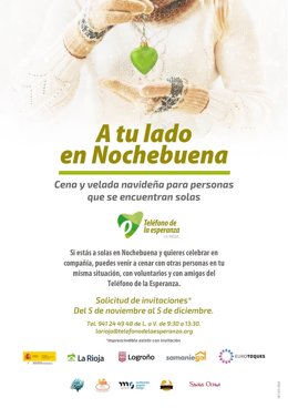 Cena y velada navideña para personas que se encuentran solas