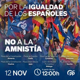Concentraciones convocadas por el PP-A en las capitales andaluzas en contra de la amnistía