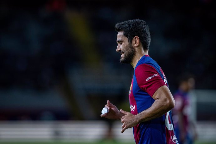 Ilkay Gundogan of FC Barcelona looks on during the spanish league, La Liga EA Sports, football match played between FC Barcelona and Athletic Club de Bilbao at Estadio Olimpico de Montjuic on October 22, 2023, in Barcelona, Spain.