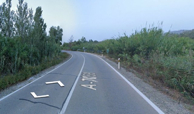 Punto de la carretera A-7059 donde tuvo lugar el accidente.