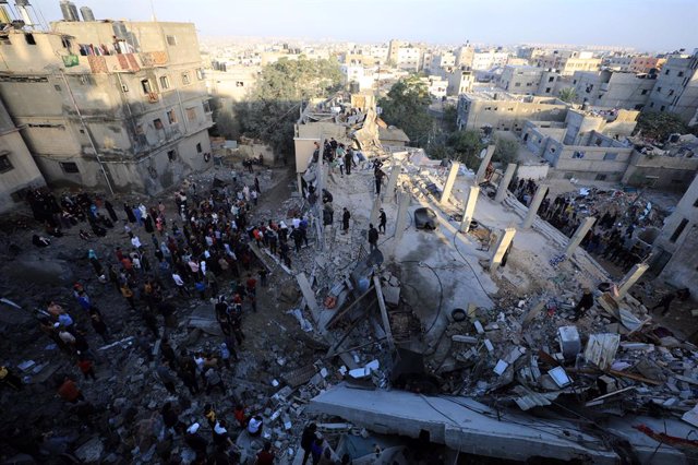 Edifici destruït a Khan Yunis, a la Franja de Gaza