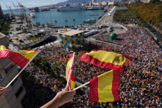 Movilización por la igualdad y contra la amnistía en Málaga.
