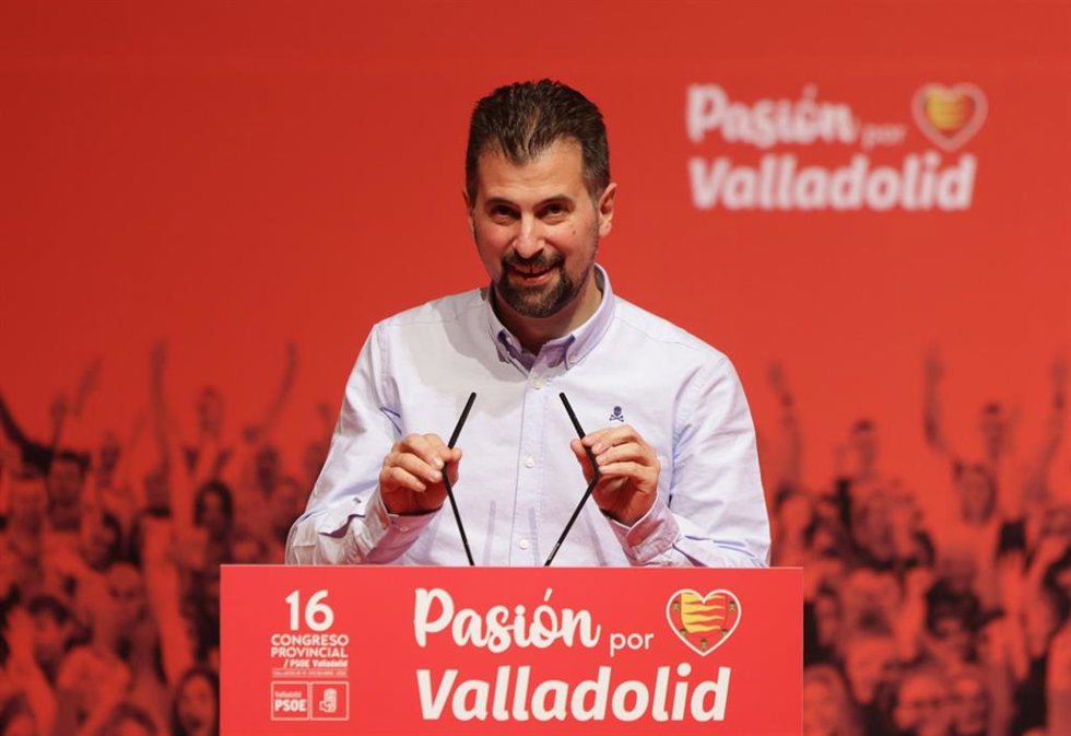 Archivo - El secretario general del PSOE de Castilla y León, Luis Tudanca, en el XVI Congreso Provincial del PSOE de Valladolid, en el Auditorio de de la Feria de Muestras, a 19 de diciembre de 2021, en Valladolid