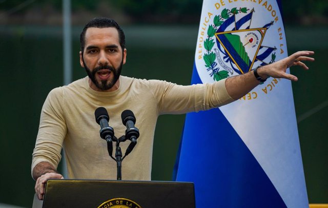 October 19, 2023, San Luis de la Reina, San Miguel, El Salvador: El Salvador's President Nayib Bukele gestures while inaugurating the February 3 Hydroelectric Power Plant in San Luis de la Reina.