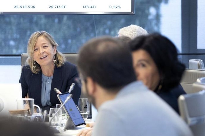 La diputada general de Gipuzkoa, Eider Mendoza, en las Juntas Generales