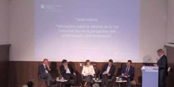 Mesa redonda organizada este lunes por el Collegi d'Economistes de Catalunya (CEC) y titulada 'Valoraciones sobre la reforma de la ley concursal desde la perspectiva de los profesionales y los empresarios'