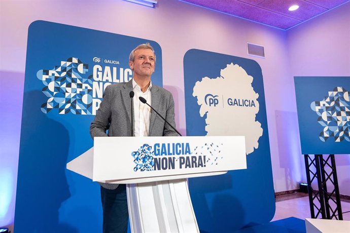 El presidente del PP de Galicia, Alfonso Rueda, en su intervención en la reunión del Comité Ejecutivo del PP gallego