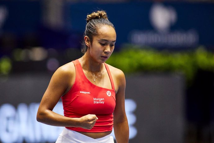 Leylah Fernandez of Canada looks on during tennis match between Czechia and Canada The Billie Jean King Cup Finals 2023 at La Cartuja stadium on November 11, 2023, in Sevilla, Spain