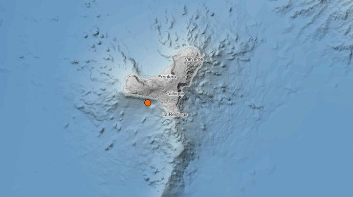 La Red De Vigilancia Volcánica De Seguimiento 24 Horas Del Instituto Geográfico Nacional (IGN) Ha Localizado A Las 02.44 Horas Un Terremoto De Magnitud 3.5 (Mblg), Intensidad II, Al Suroeste De La Isla De El Hierro.