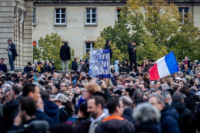 Imagen de archivo de una protesta contra el antisemitismo en Francia.