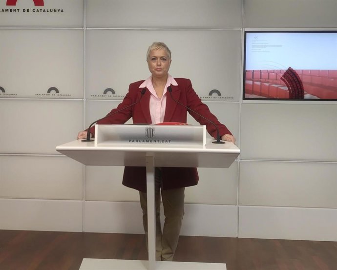 La diputada de Cs en el Parlament Anna Grau en rueda de prensa