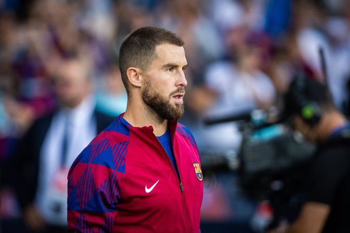 Inigo Martinez of FC Barcelona looks on during the UEFA Champions League, Group H, football match played between FC Barcelona and Shakhtar Donetsk at Estadio Olimpico de Montjuic on October 25, 2023, in Barcelona, Spain.