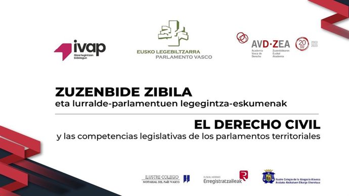 Cámara vasca celebra este miércoles la jornada 'Derecho civil y competencias legislativas de parlamentos territoriales'