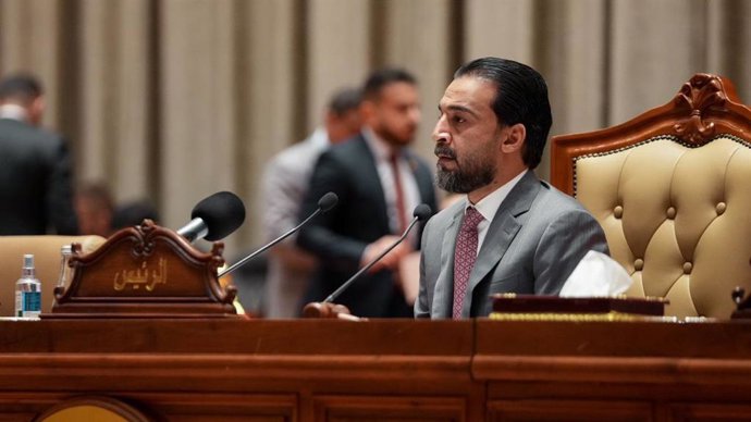 Archivo - El presidente del Parlamento iraquí, Mohamed al Halbusi