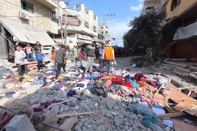 Escombros de edificios tras un bombardeo israelí sobre la Franja de Gaza