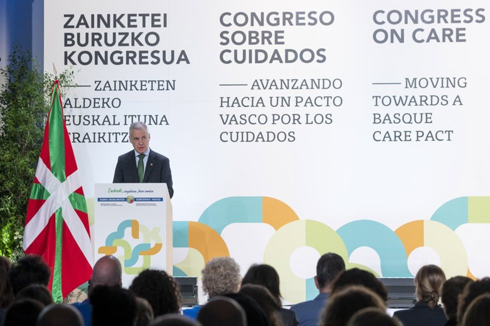 El lehendakari, Iñigo Urkullu, en la inauguración del Congreso de Cuidados
