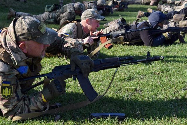 Entrenamiento de militares ucranianos en Zaporiyia