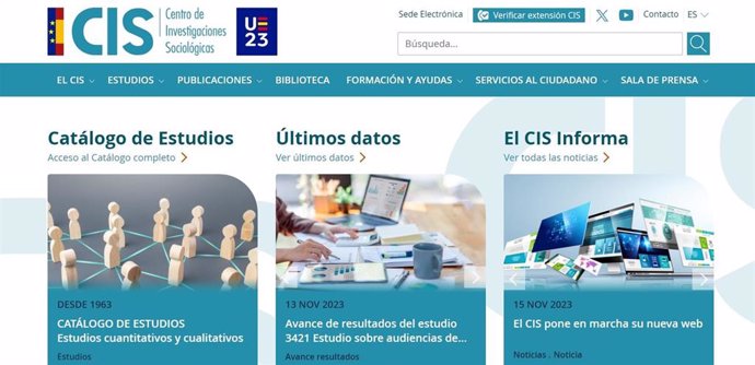 Nueva página web del Centro de Investigaciones Sociológicas (CIS)