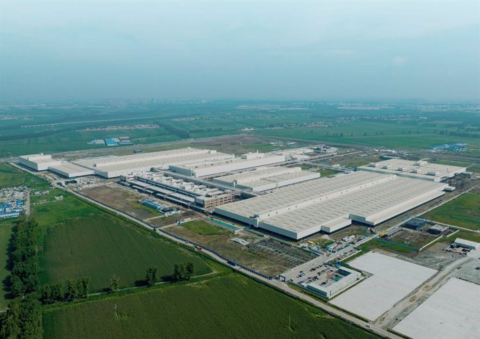 Audi FAW NEV Company está construyendo un sitio de producción para modelos Audi totalmente eléctricos basados en la plataforma PPE en Changchun, China. La foto muestra el estado de las obras a finales de agosto de 2023.