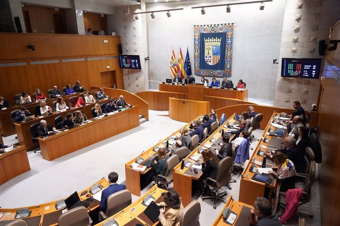 Salón de Plenos de las Cortes de Aragón.