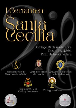 Cartel del Certamen por Santa Cecilia de bandas procesionales.