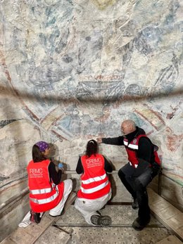 Interior de las iglesias románicas de Sant Climent i Santa Maria de Taüll (Lleida)