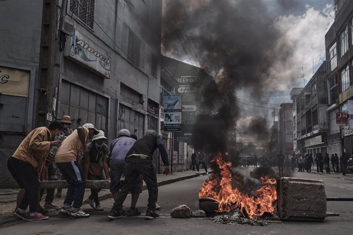 Manifestantes en Madagascar