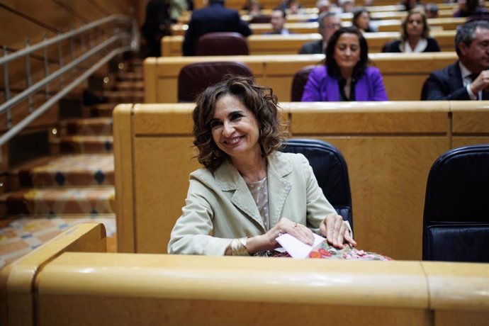 La ministra de Hacienda en funciones y vicesecretaria general del PSOE, María Jesús Montero.