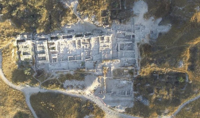Vista aérea del yacimiento de Gezer