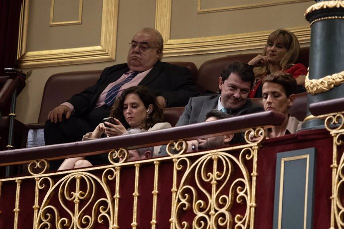 La presidenta de la Comunidad de Madrid, Isabel Díaz Ayuso, ayer en la tribuna del Congreso