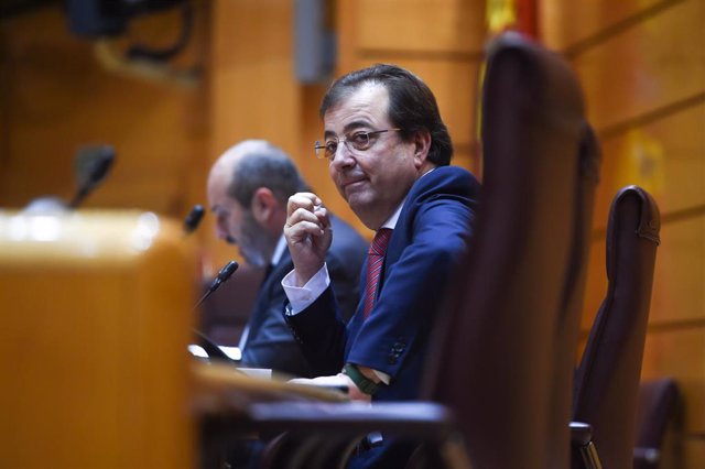El expresidente de la Junta y secretario de Política Autonómica del PSOE, Guillermo Fernández Vara, en el senado