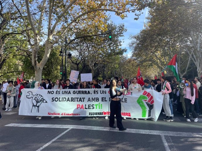 Estudiantes "alzan la voz" en Valncia "contra el genocidio en Gaza": "Son hospitales, no bases militares"