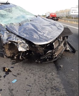 Uno de los vehículos involucrados en el accidente