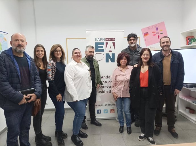 Representantes de EAPN-Córdoba, en la presentación de los datos sobre pobreza de la provincia.