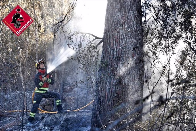 Incendio forestal en Rfol d'Almúnia (Alicante)