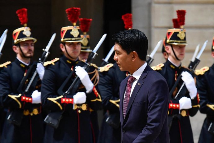 Archivo - El presidente de Madagascar, Andry Rajoelina, durante una visita oficial a París, Francia (archivo)