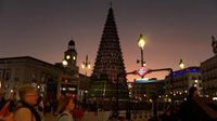 La Puerta del Sol se engalana con la instalación del abeto para recibir la Navidad