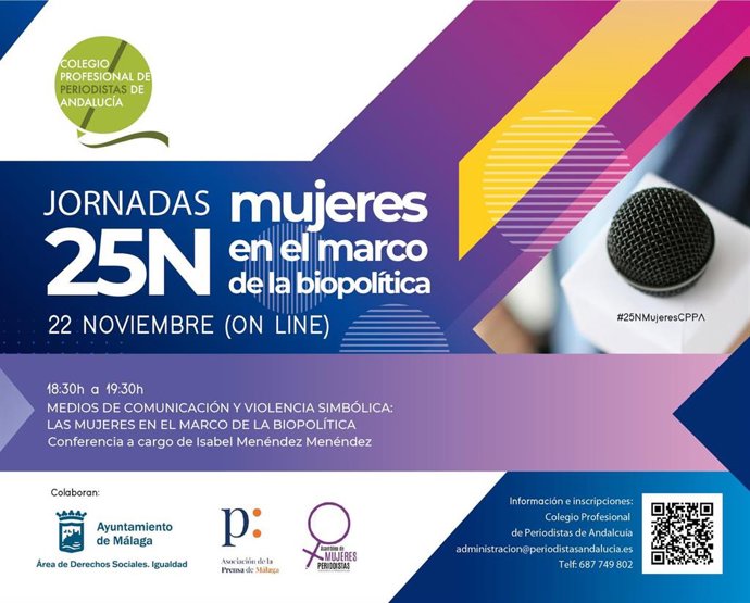 Cartel de la Conferencia Mujeres en el marco de la Biopolítica con motivo del 25N.