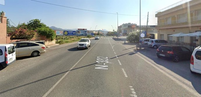 Imágen de la N-322 en la altura del municipio de el Campello (Alicante).