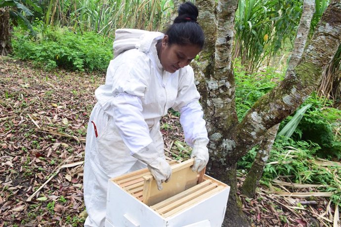 Lisbeth de los Ángeles Matey Melgara, apicultora nicaragüense, una de las protagonistas de la exposición fotográfica 'Enredadas en el cambio' de Fundacón Taller de Solidaridad